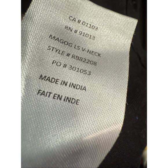 Robert Barakett Men's Cotton Magog Long Sleeve V-Neck T-Shirt Black Size Large - Picture 4 of 11